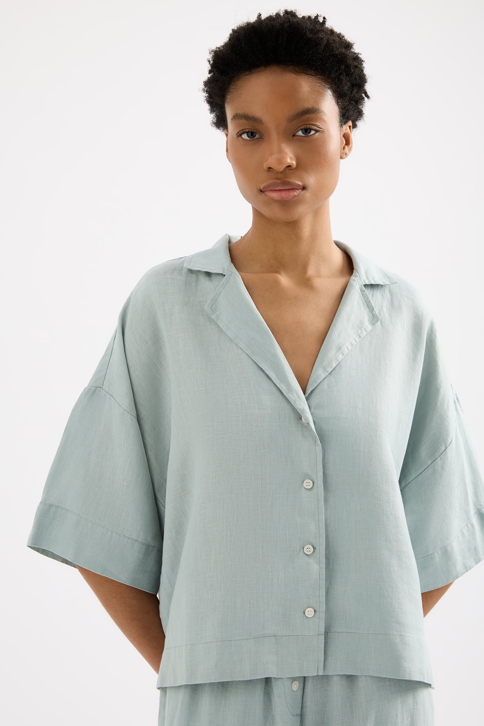 Lounge Linen Shirt Seafoam 