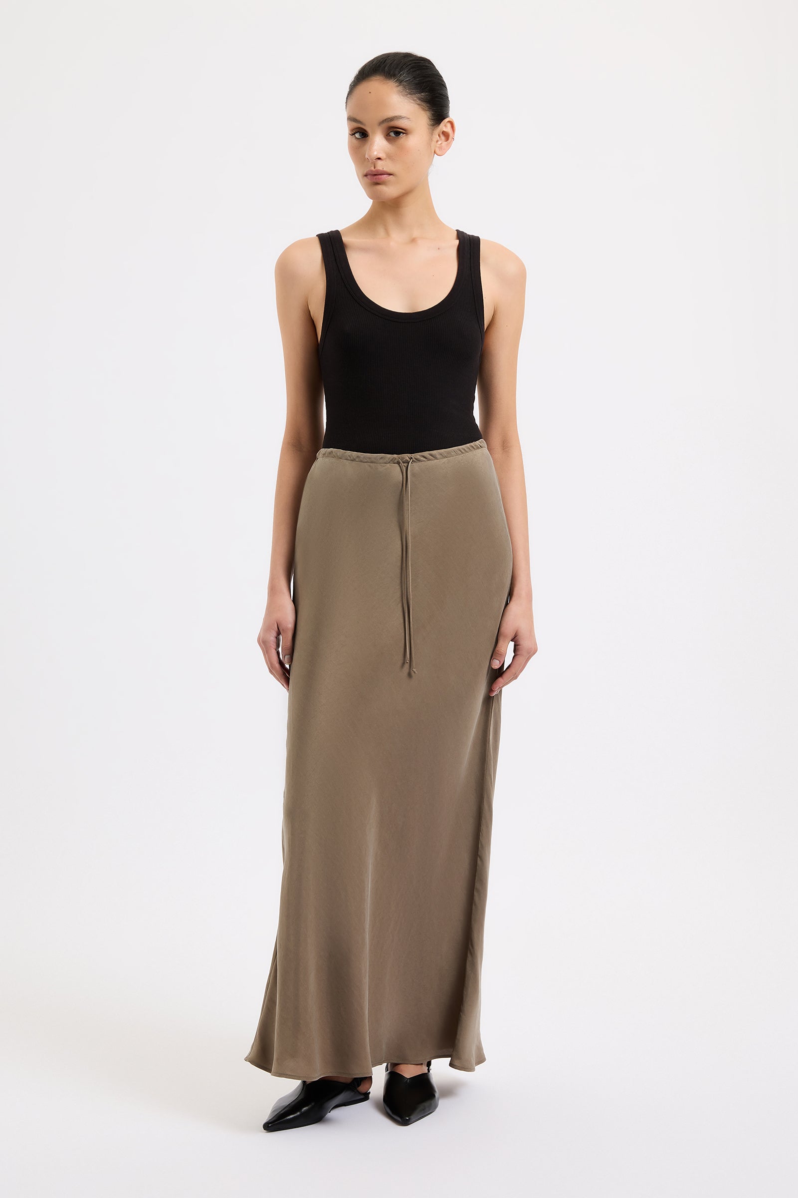 Seshni Tencel Maxi Skirt Chestnut 