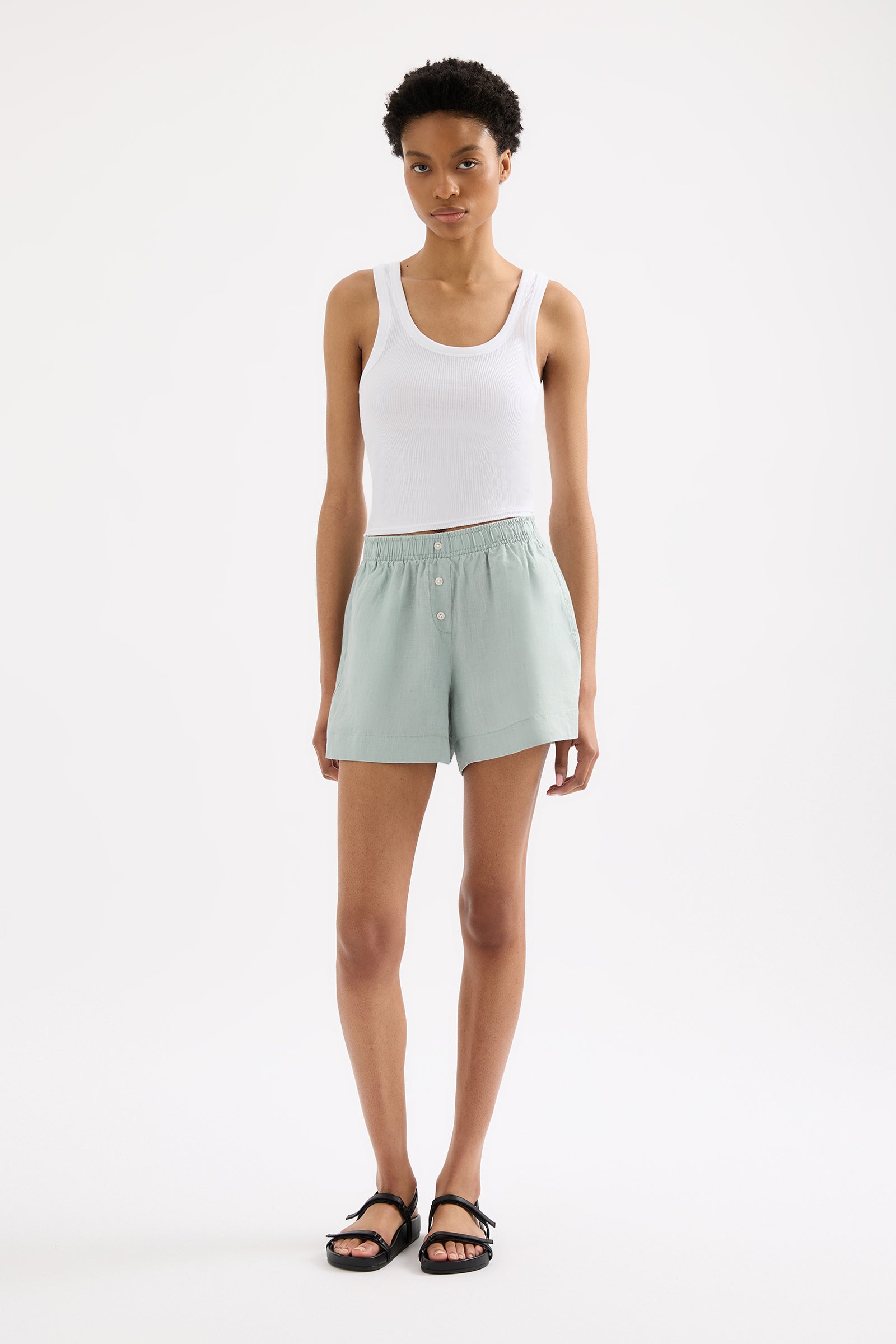 Lounge Linen Short Seafoam 