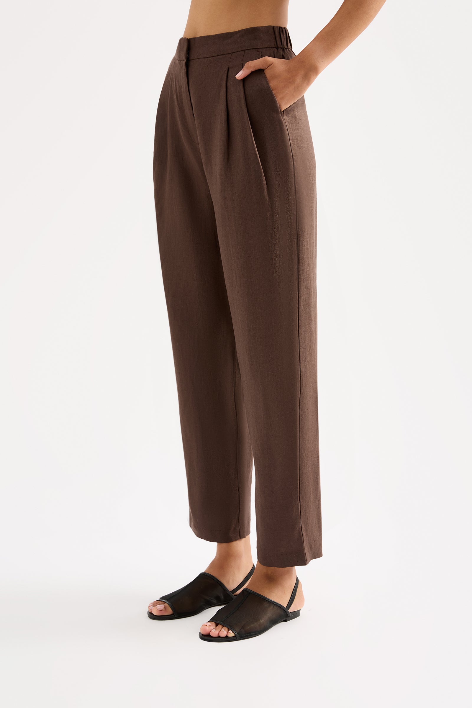 Ingrid Linen Pant Clove 