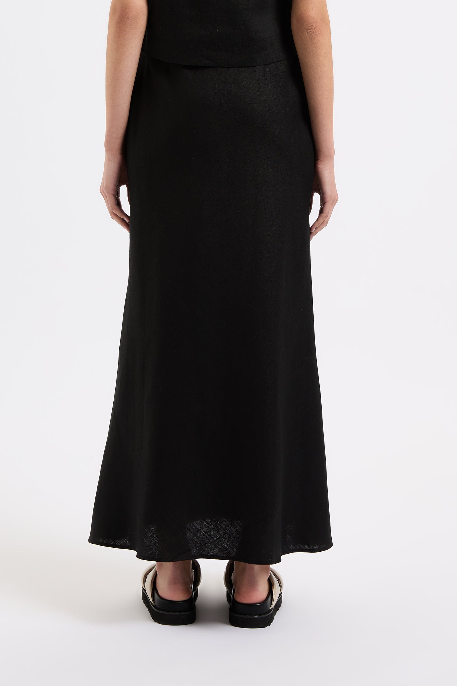 Amani Linen Skirt Black 