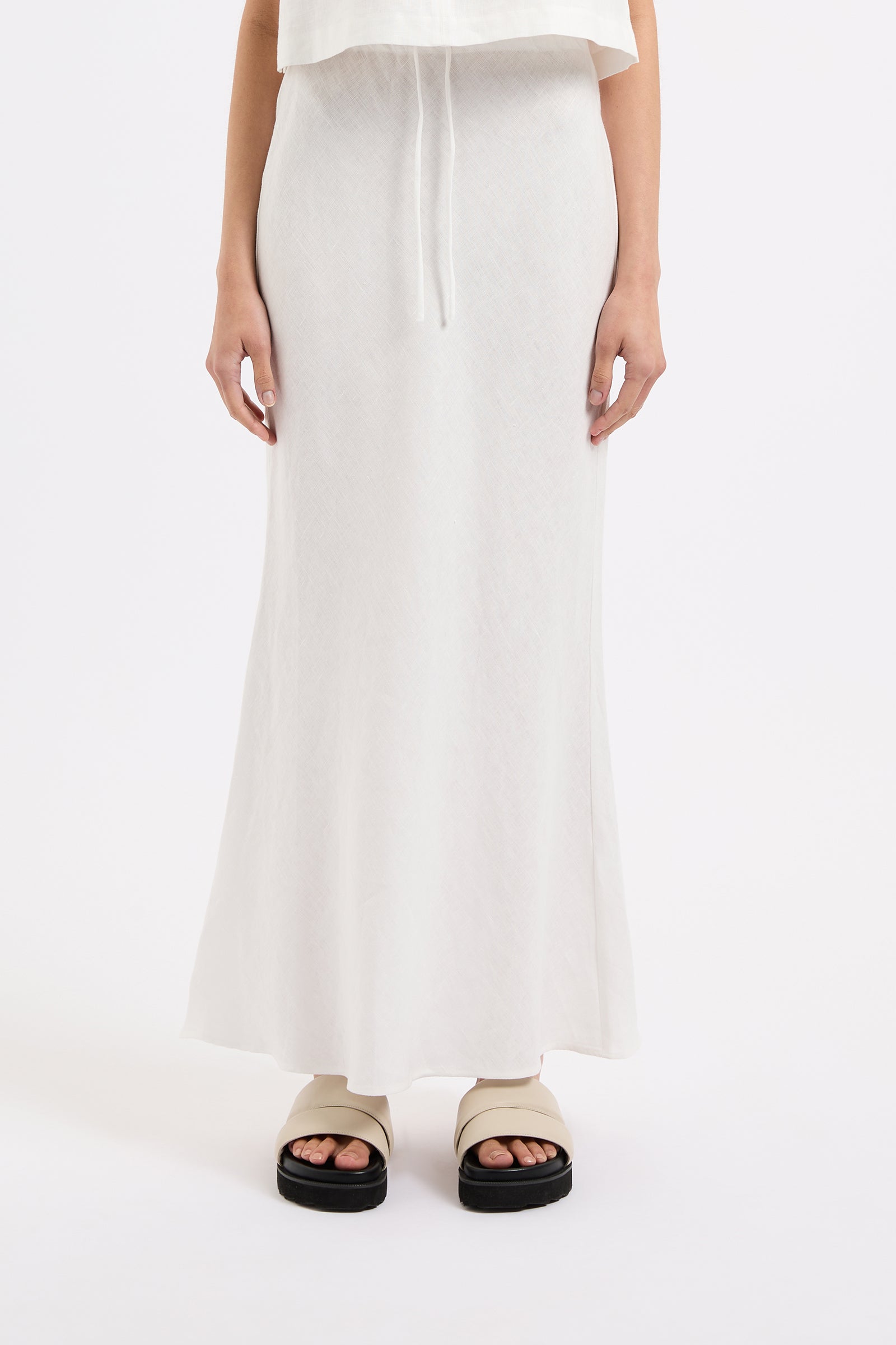 Amani Linen Skirt White 