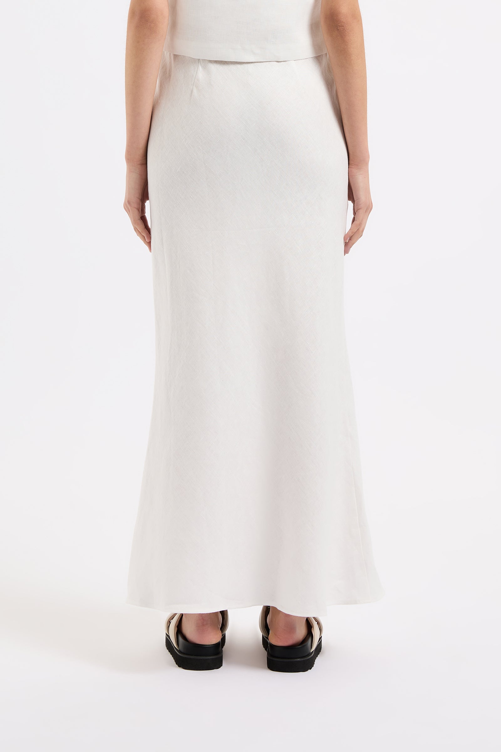 Amani Linen Skirt White 