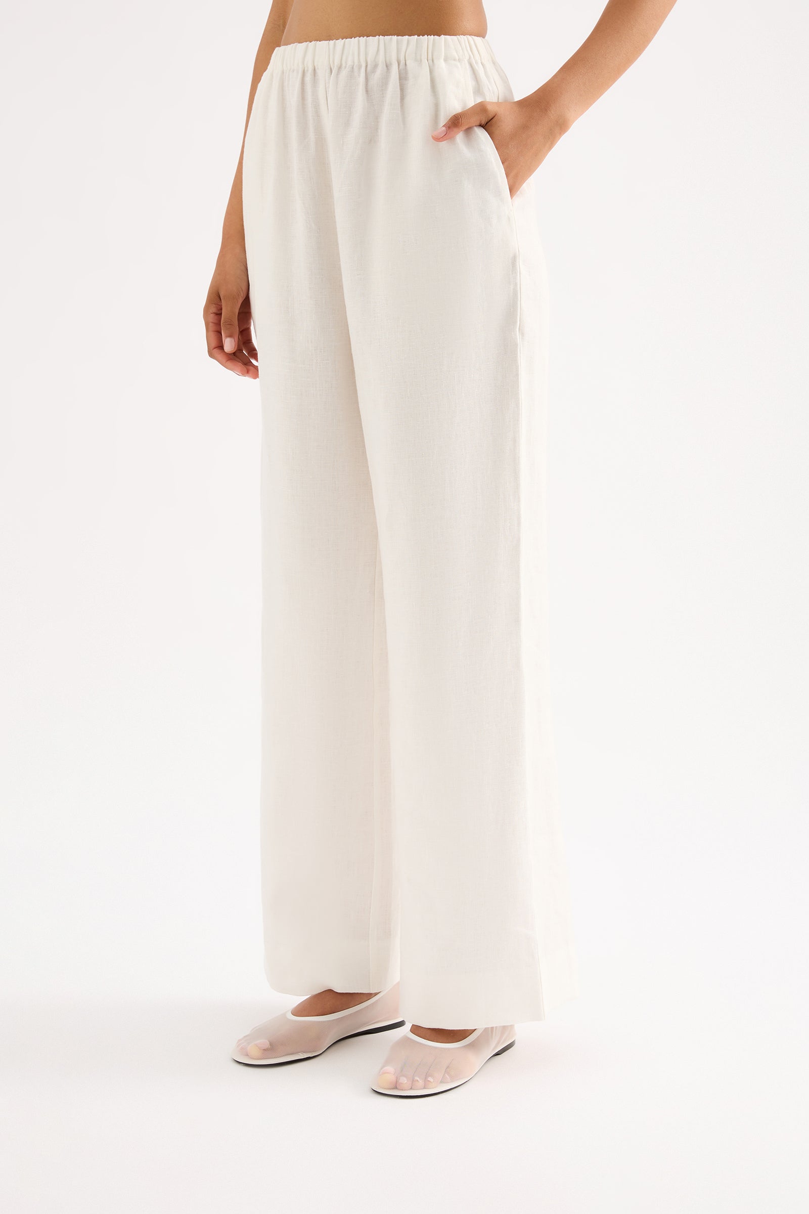 Marnie Linen Pant White 