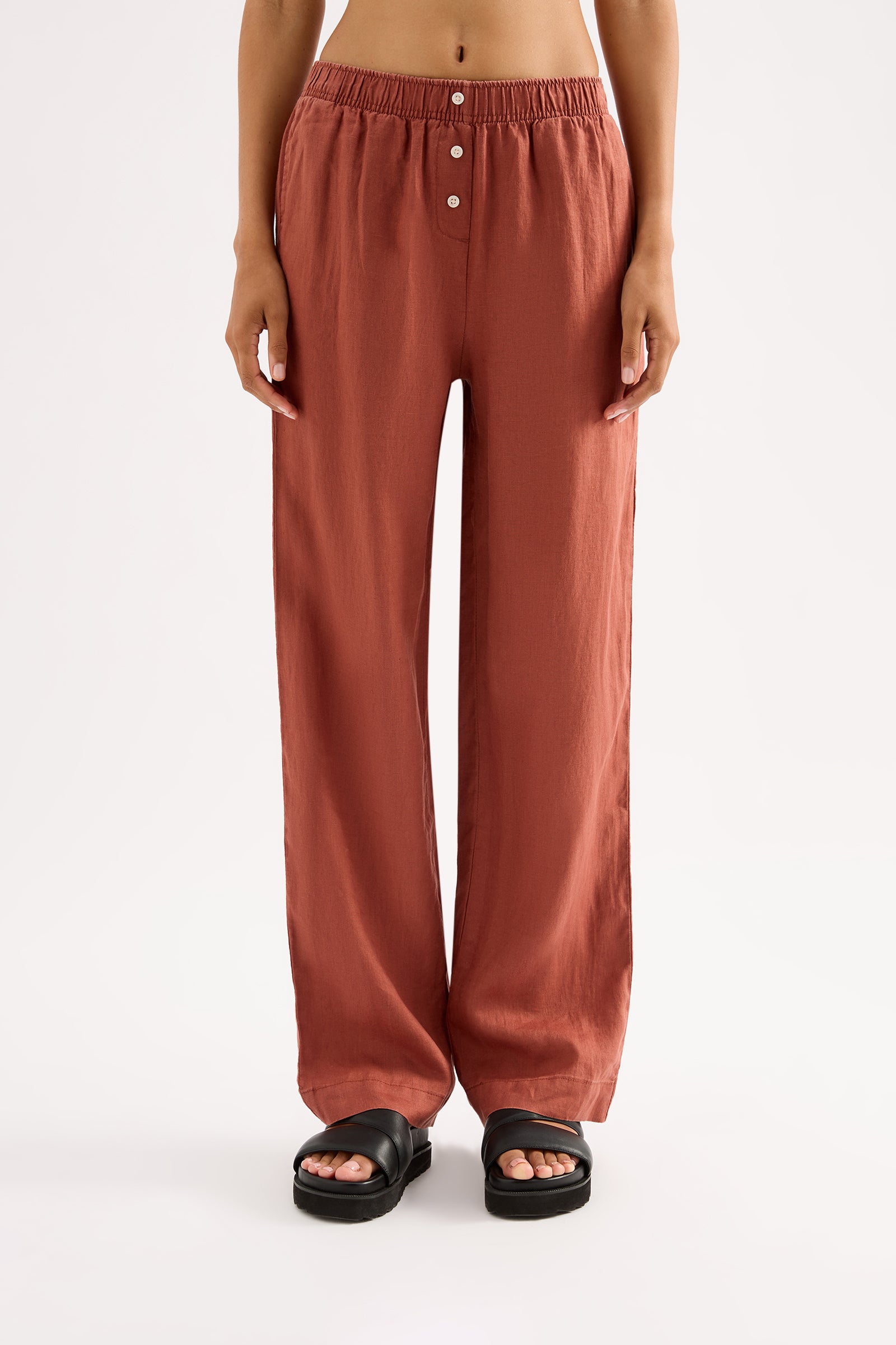 Lounge Linen Pant Rust 