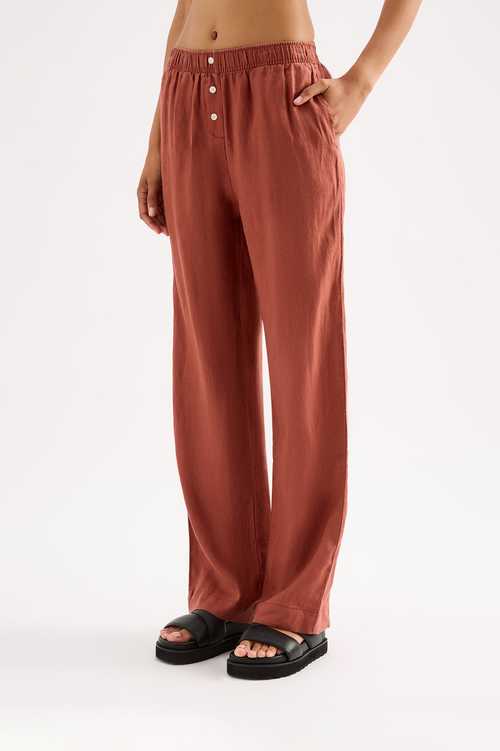 Lounge Linen Pant Rust 