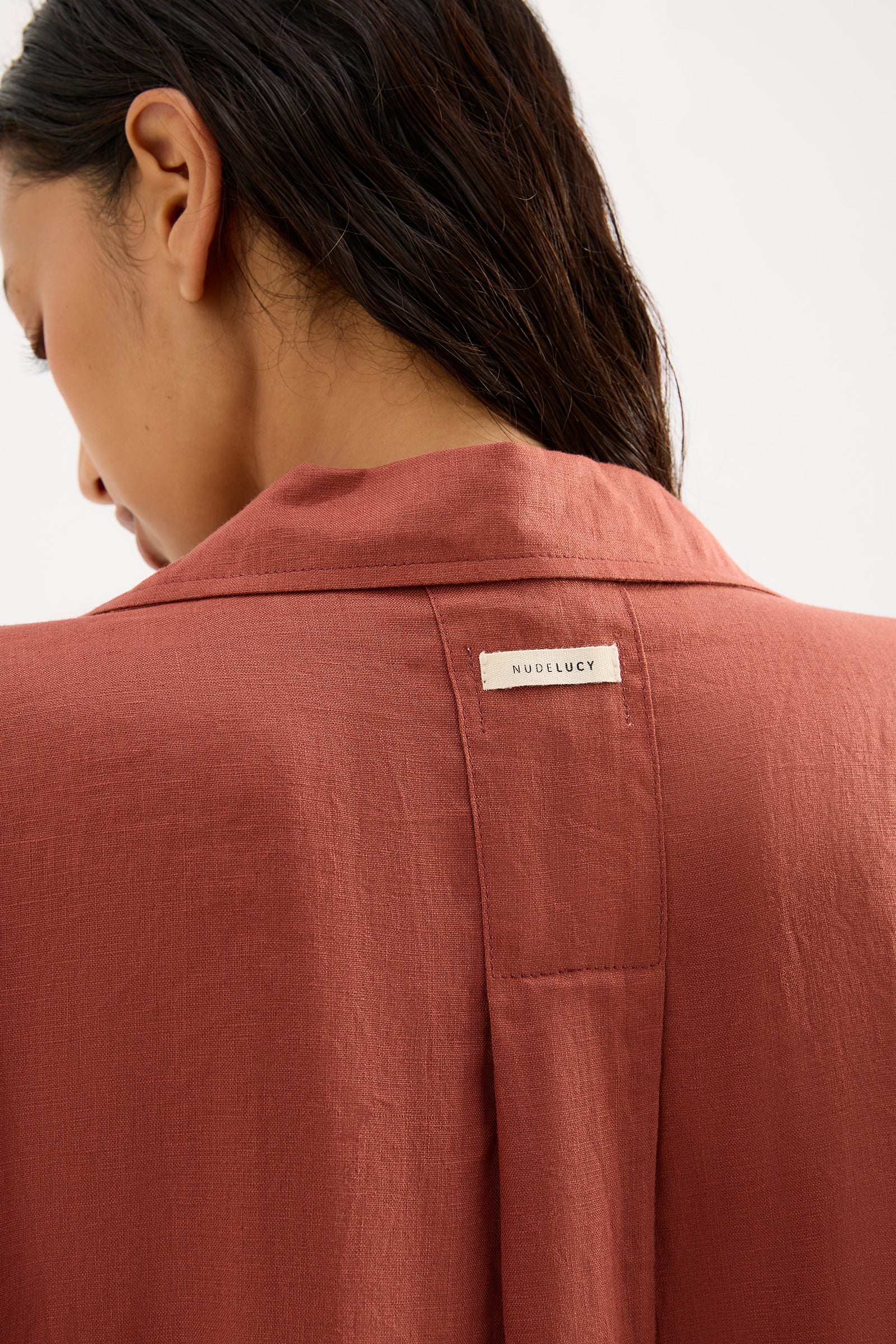 Lounge Linen Shirt Rust 