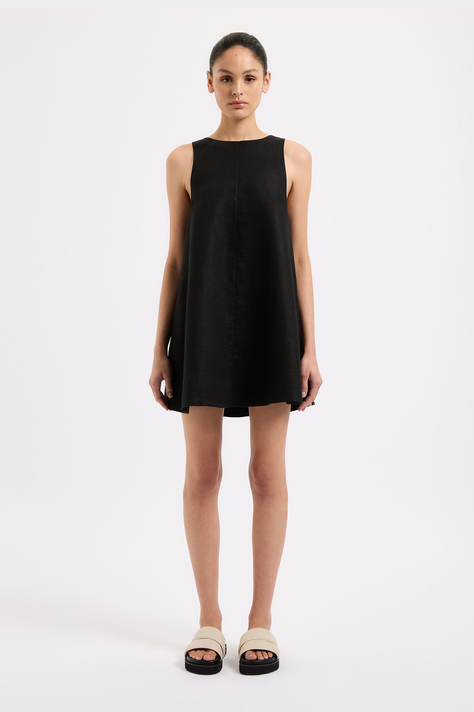 Nemi Linen Dress Black 