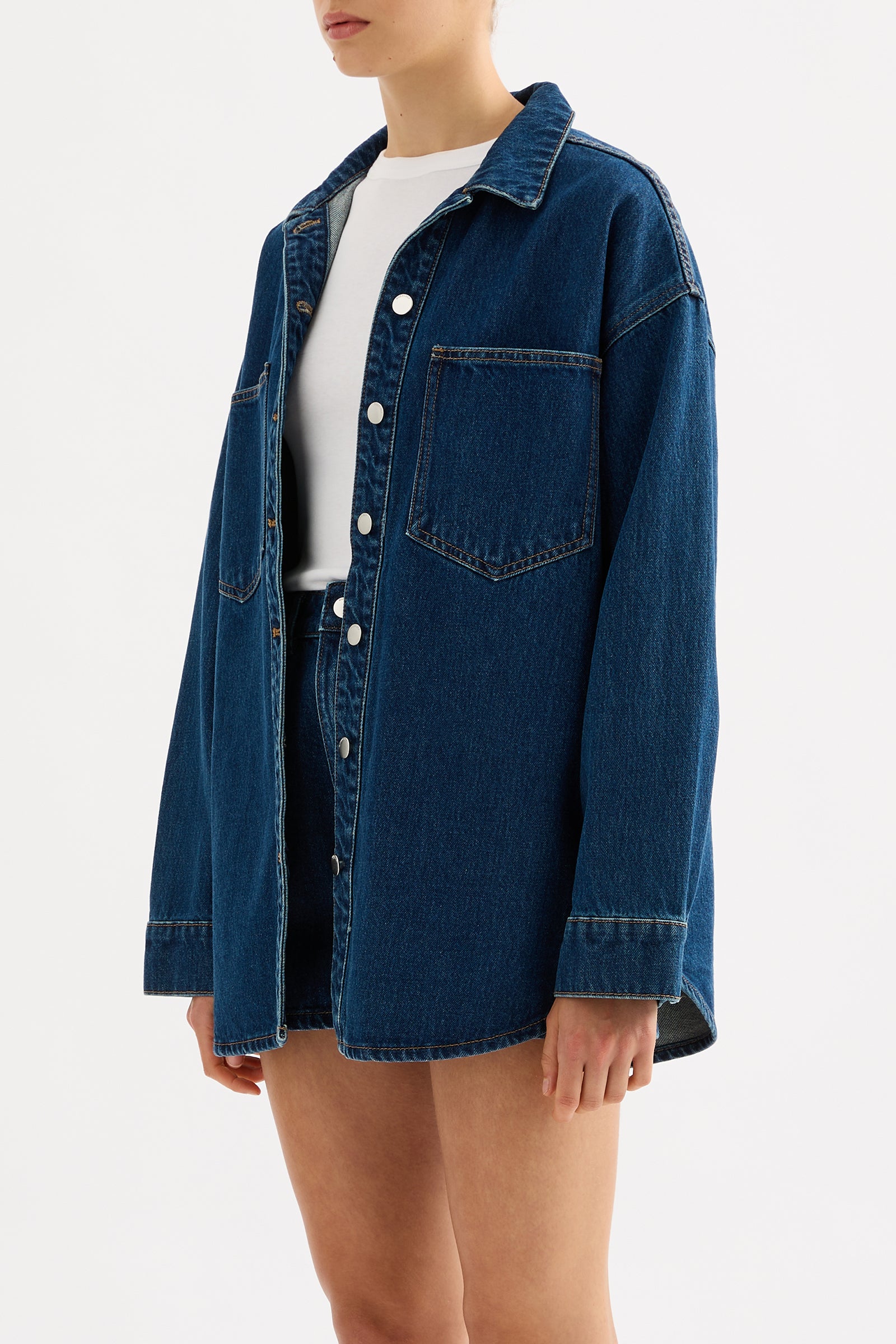 Organic Denim Overshirt Force Blue 