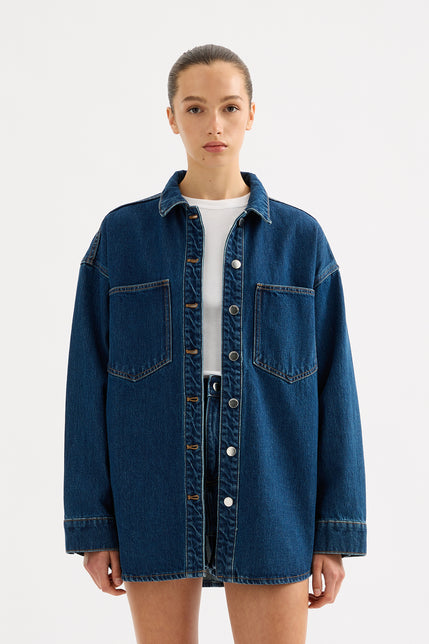 Organic Denim Overshirt Force Blue 