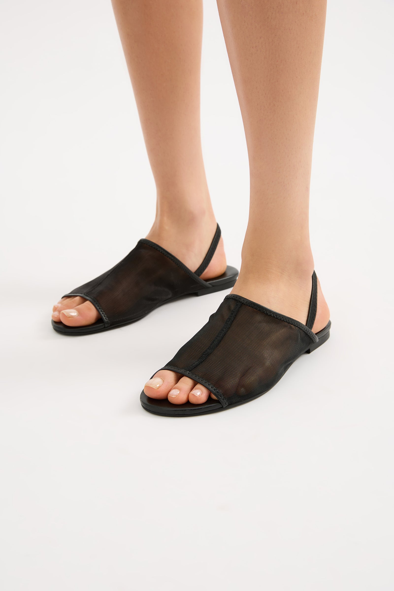 Eris Mesh Slingback Sandal Black 