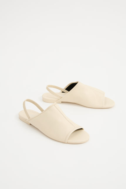 Klein Leather Slingback Sandal Ivory 