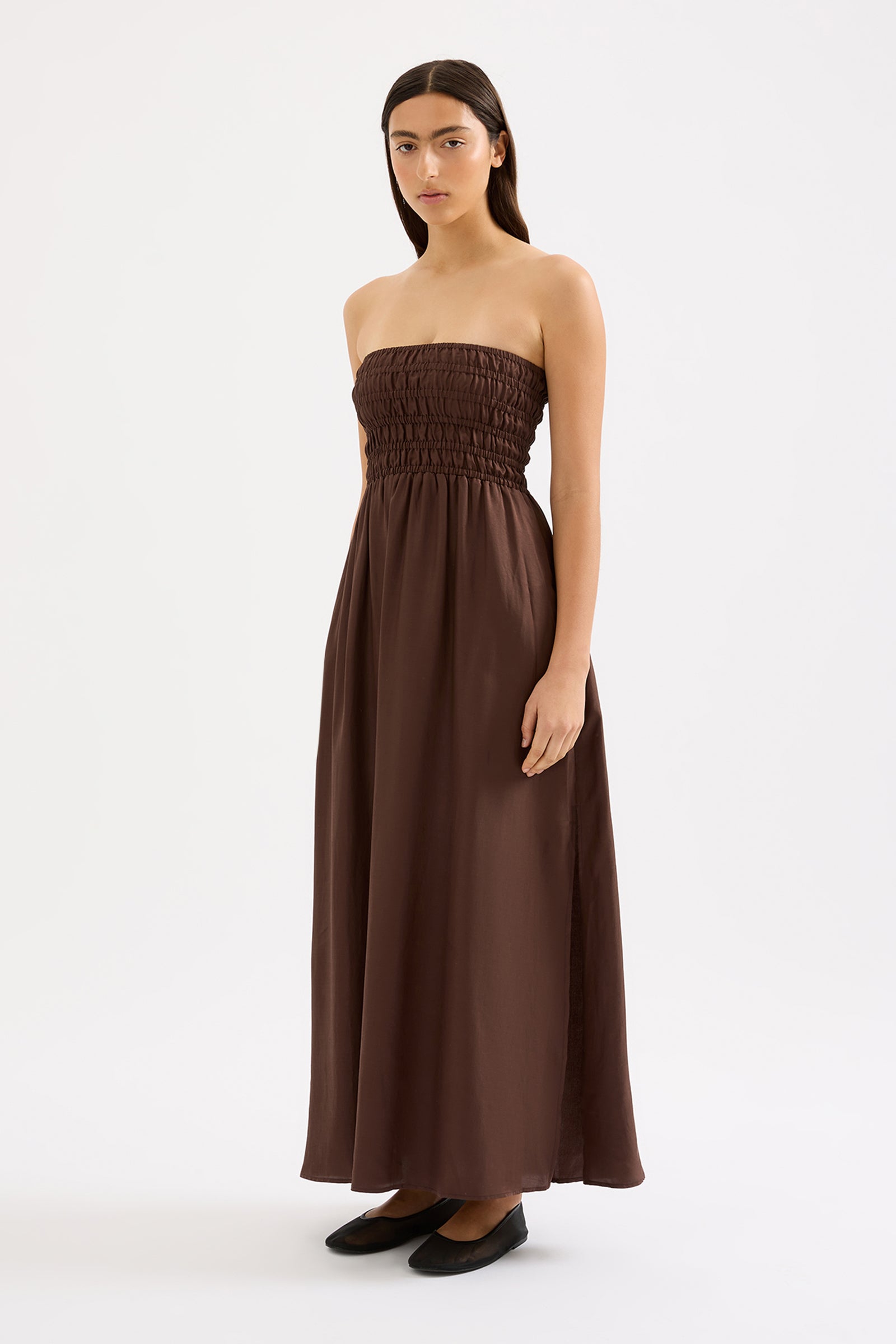 Zuri Tencel Maxi Dress Chocolate 