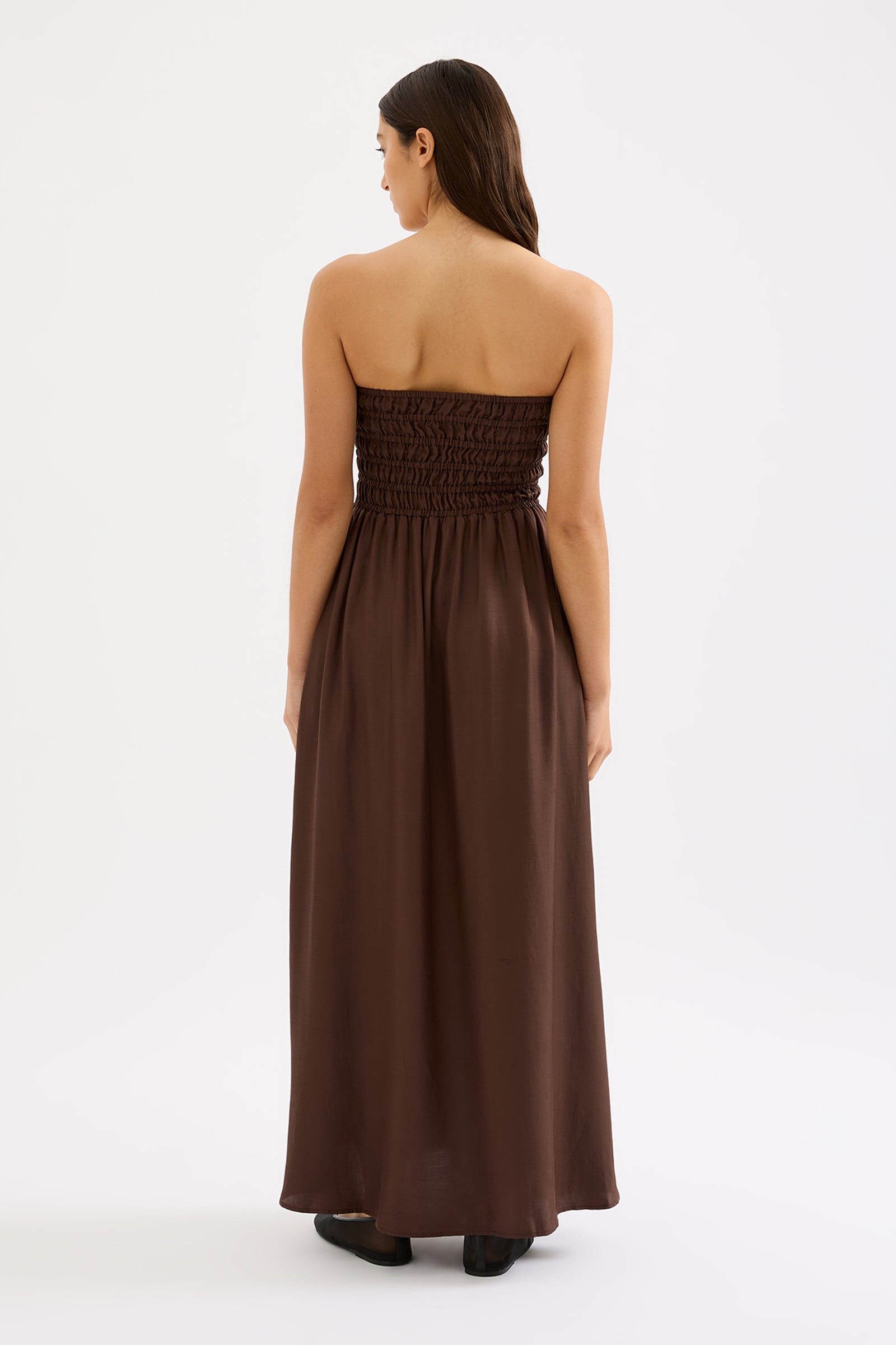 Zuri Tencel Maxi Dress Chocolate 