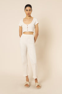 Nude Lucy nude ribbed lounge culotte cream marle pants