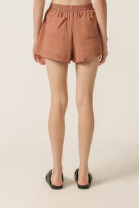 Nude Lucy Naya Washed Cotton Short in a Light Brown Brandy Colour