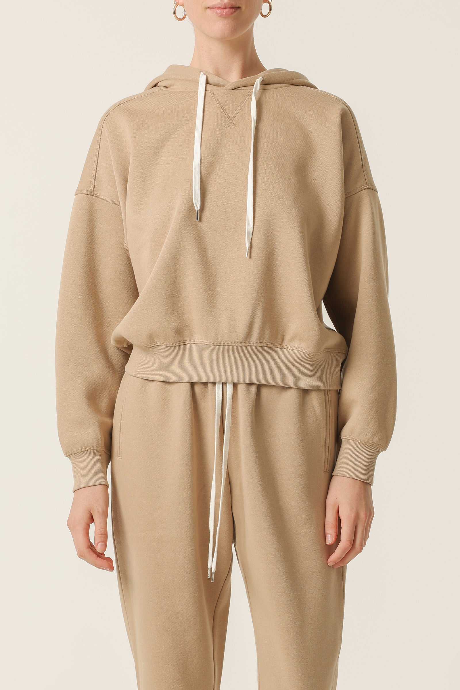 Nude Lucy Carter Classic Hoodie In A Beige Sepia Colour 