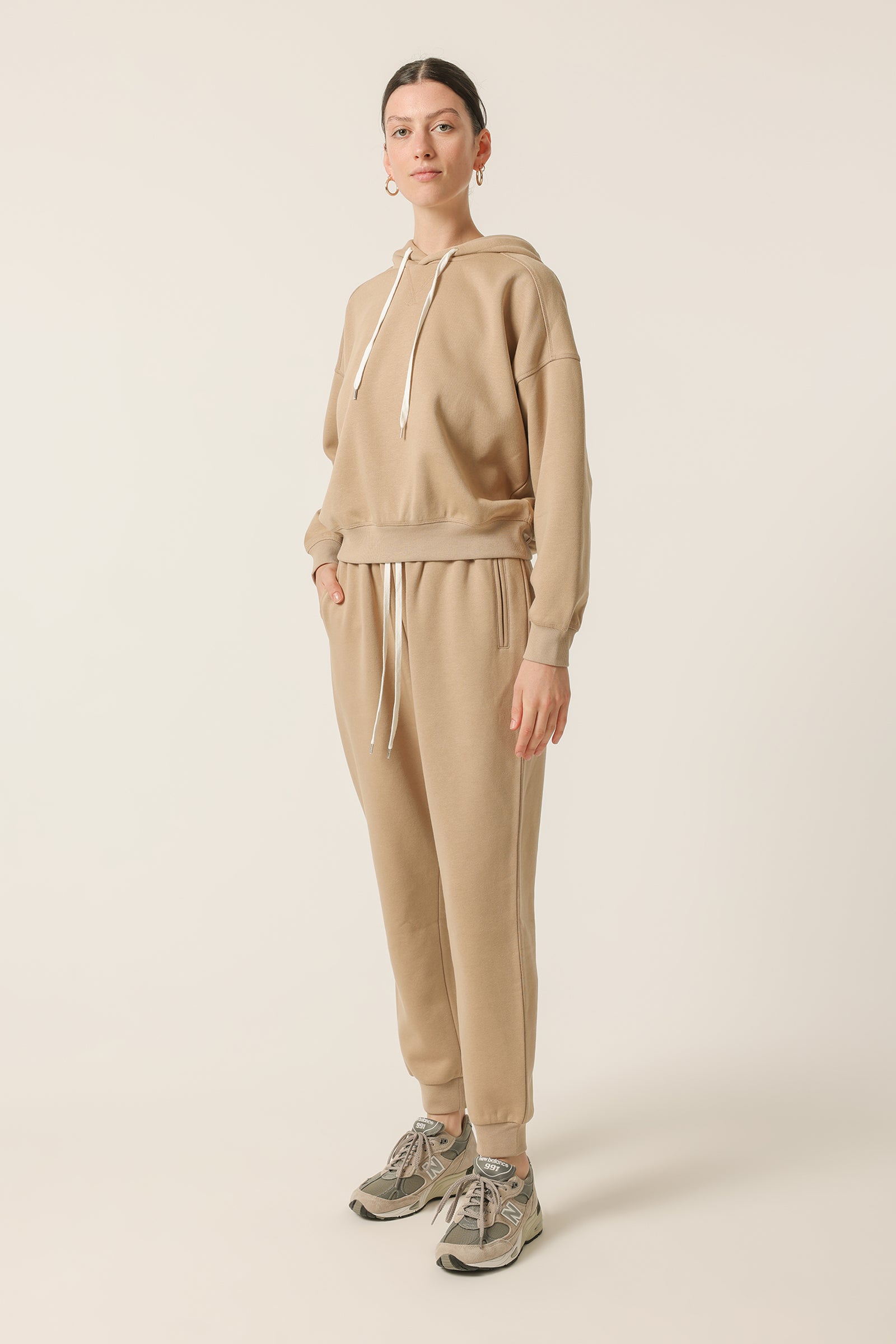 Nude Lucy Carter Classic Hoodie In A Beige Sepia Colour 