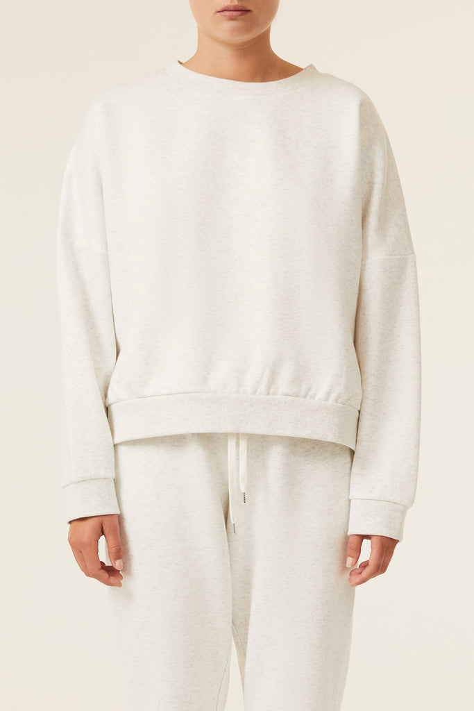 Shop Carter Classic Oversized Sweat in Snow marle | Nude Lucy