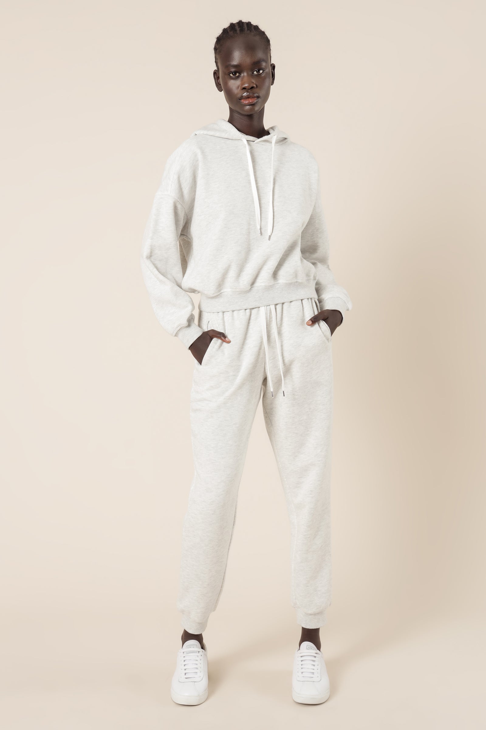 Nude Lucy Carter Classic Hoodie Snow Marle Sweats 