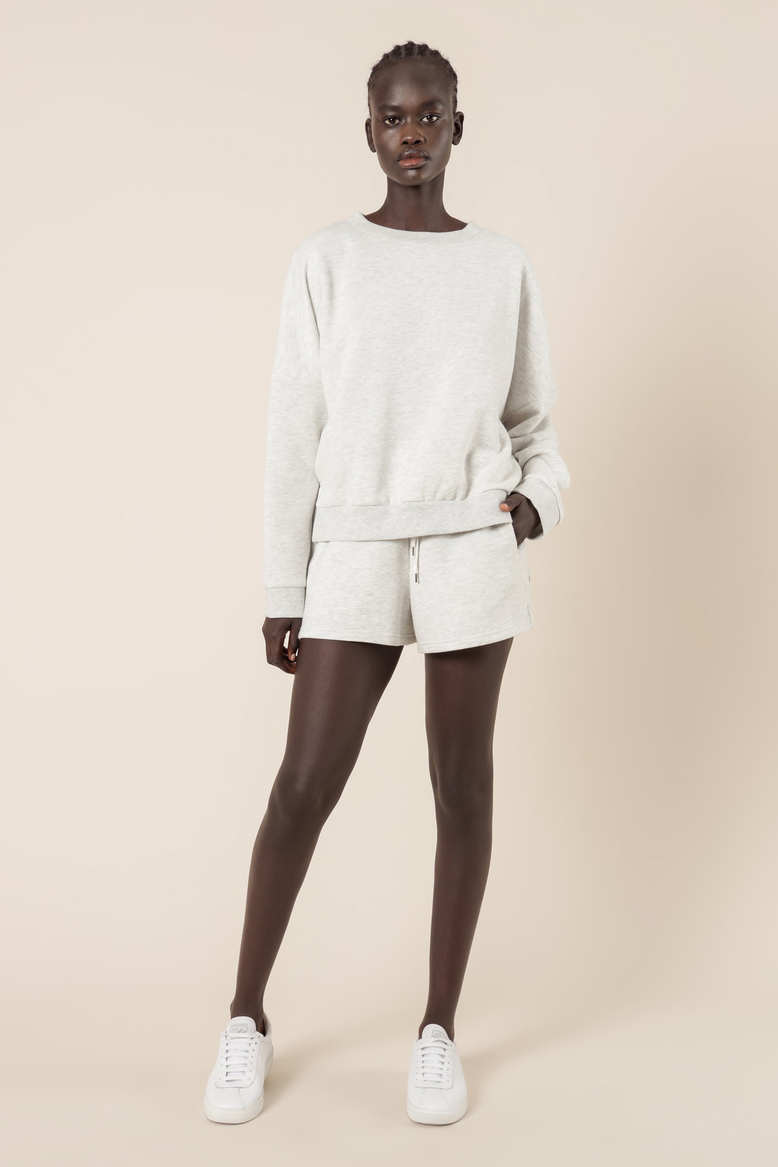 Nude Lucy Carter Classic Oversized Sweat Snow Marle Sweats 