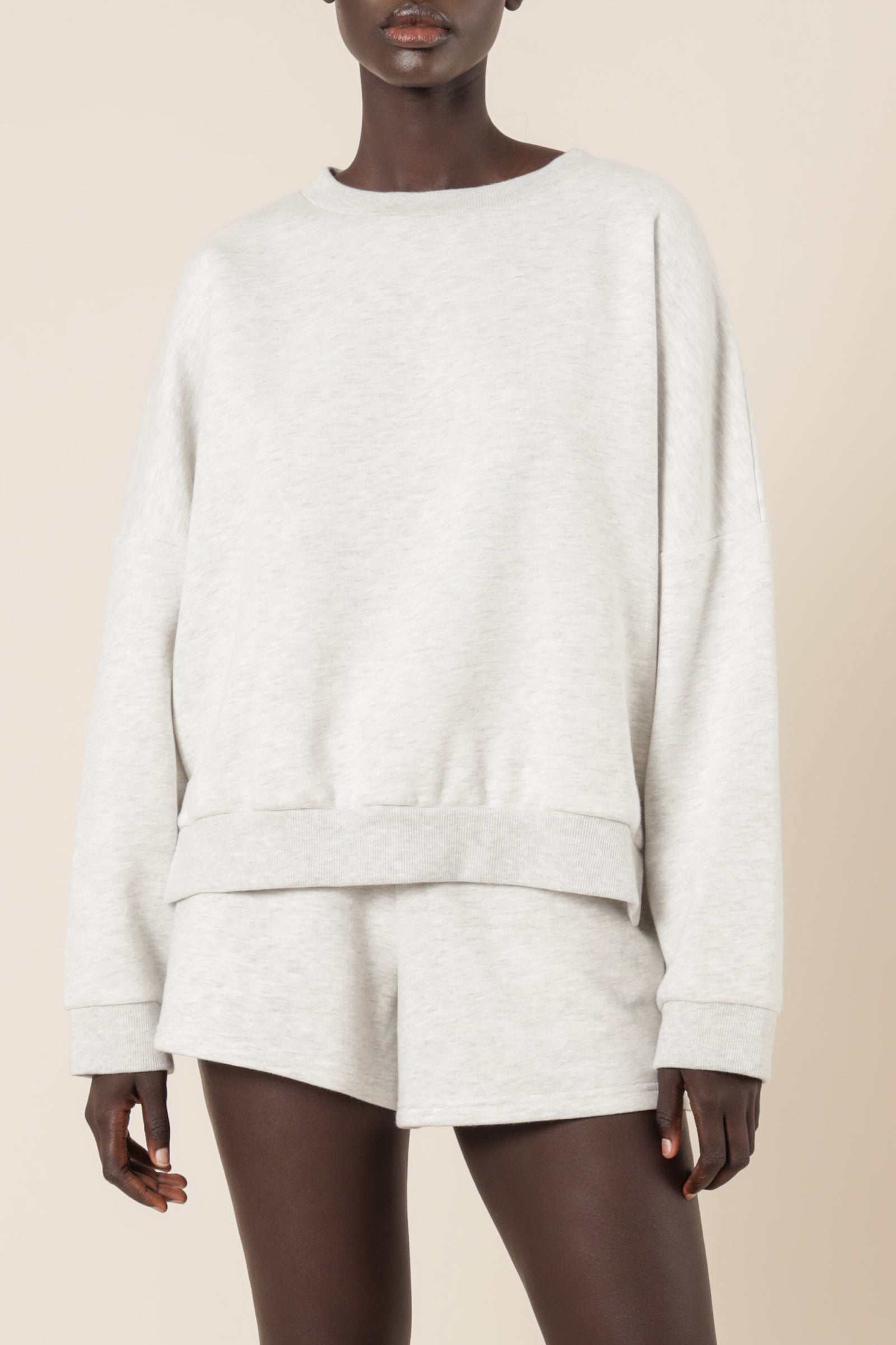 Nude Lucy Carter Classic Oversized Sweat Snow Marle Sweats 