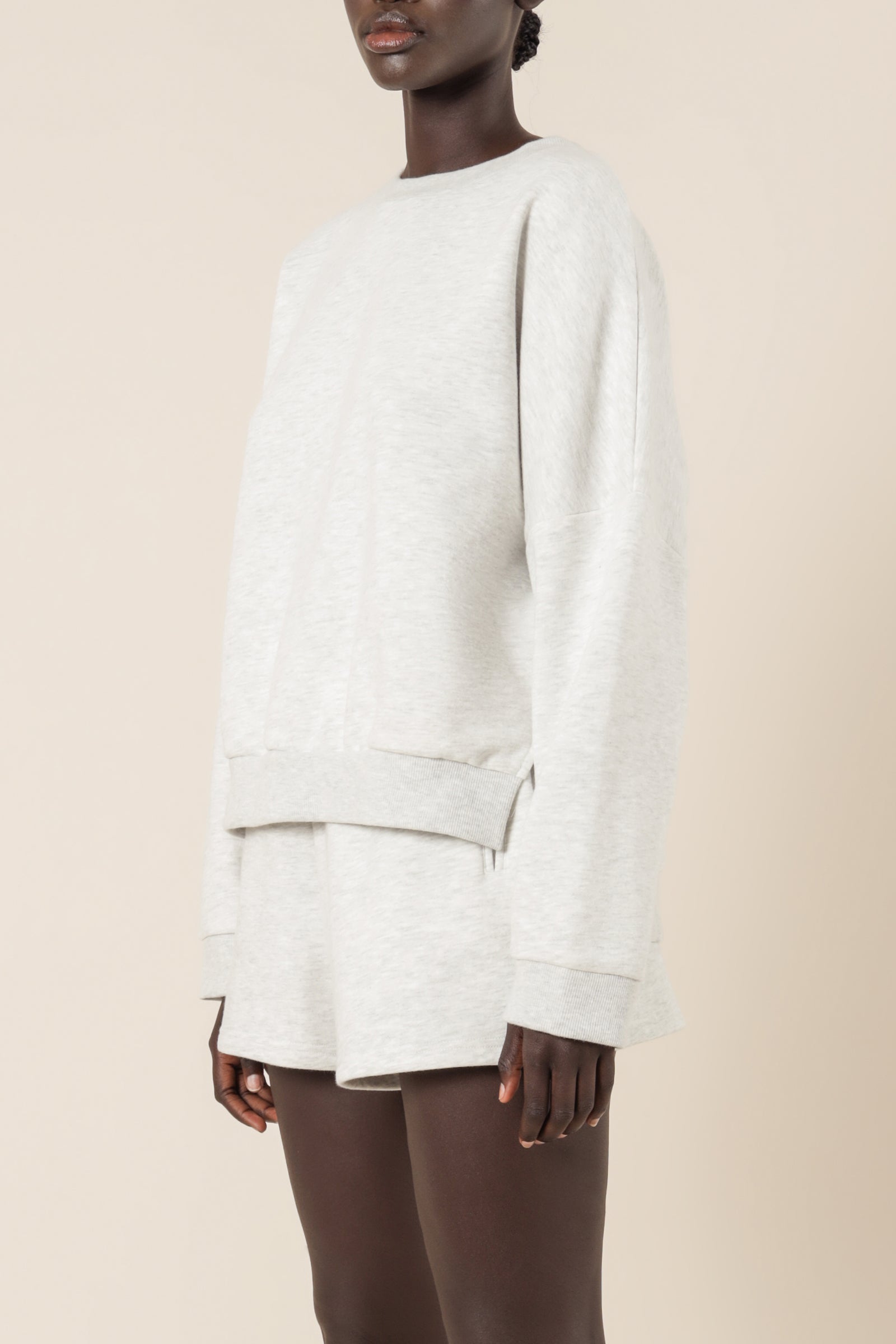 Nude Lucy Carter Classic Oversized Sweat Snow Marle Sweats 