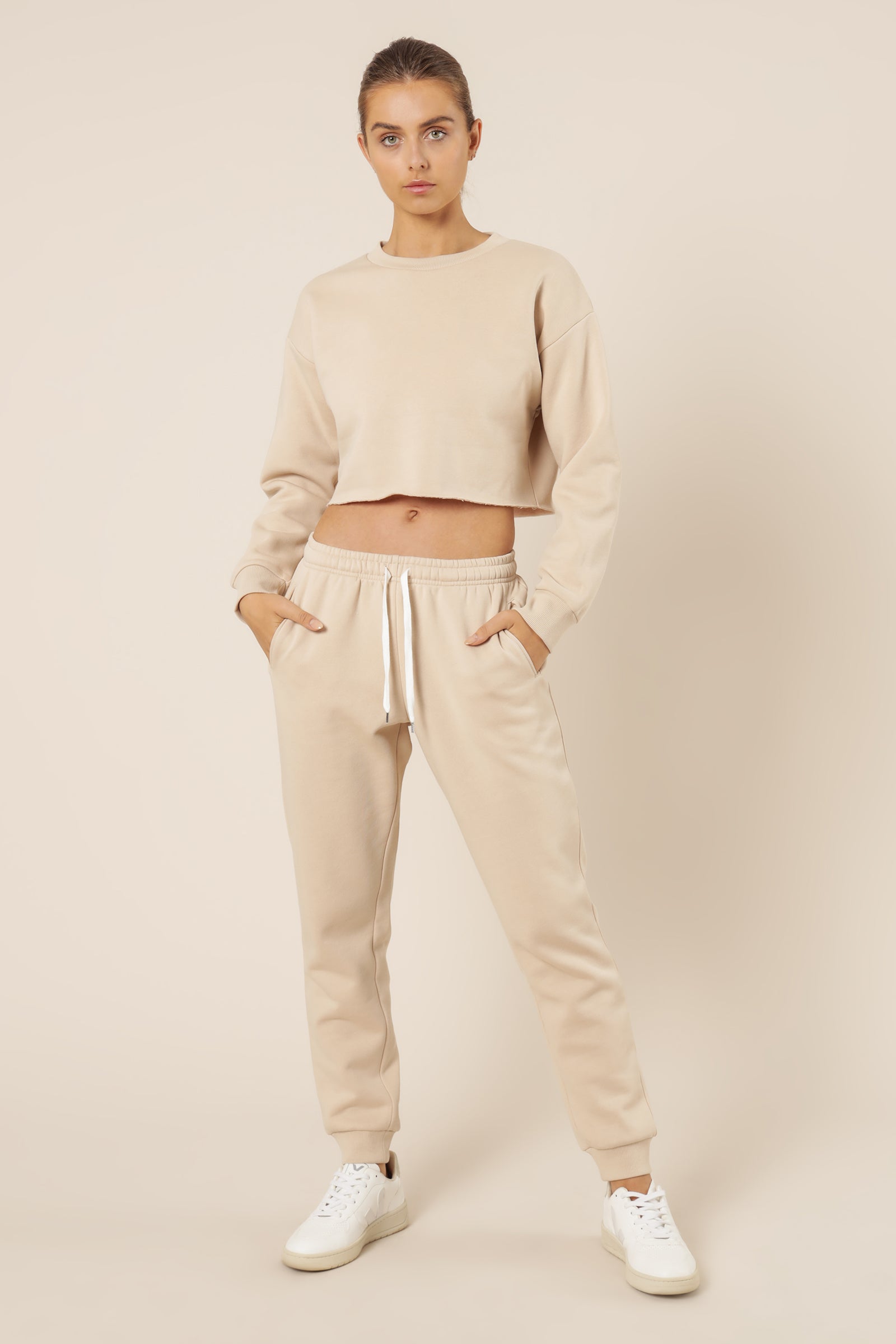 Nude Lucy Carter Classic Crop Sweat Sand 