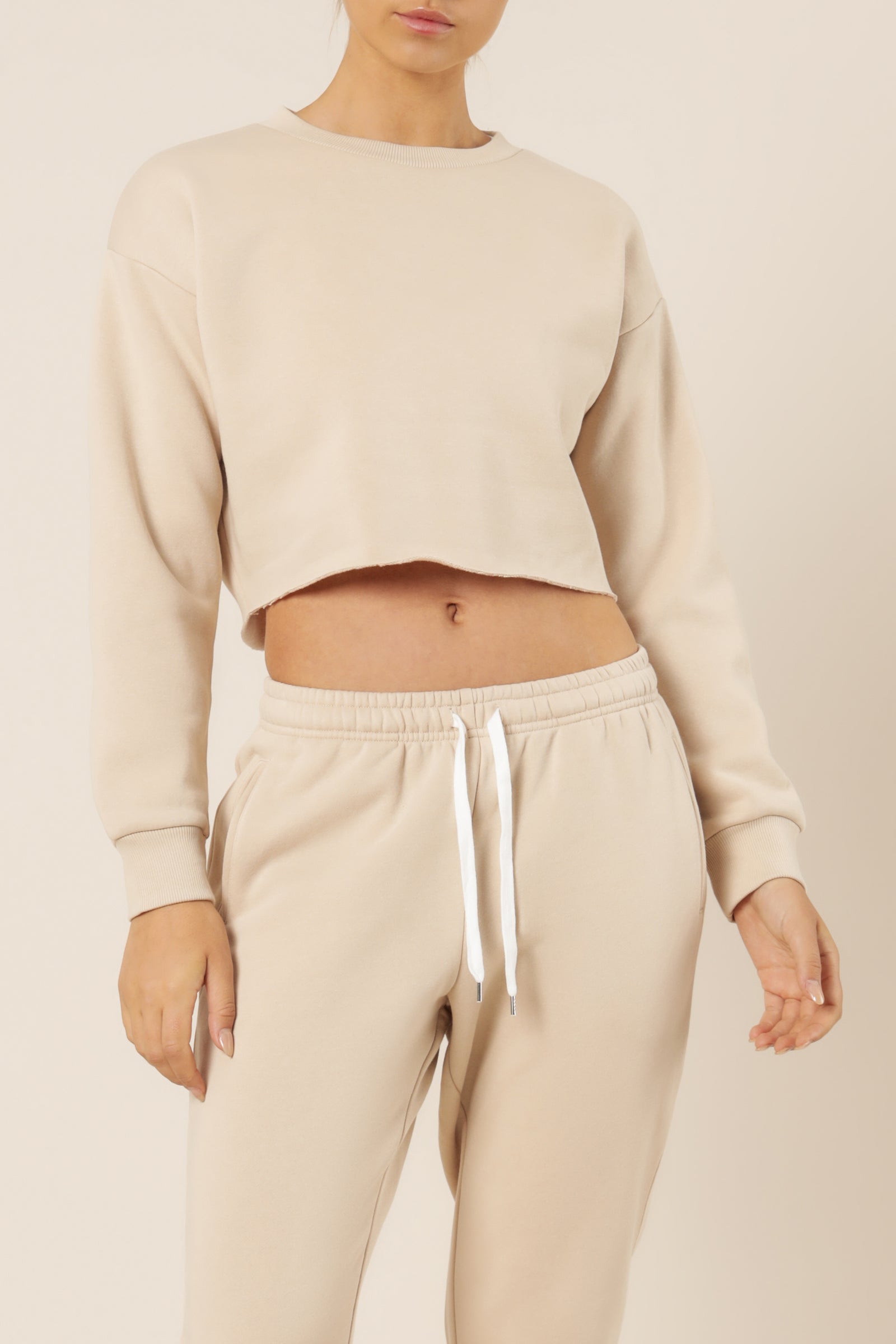 Nude Lucy Carter Classic Crop Sweat Sand 