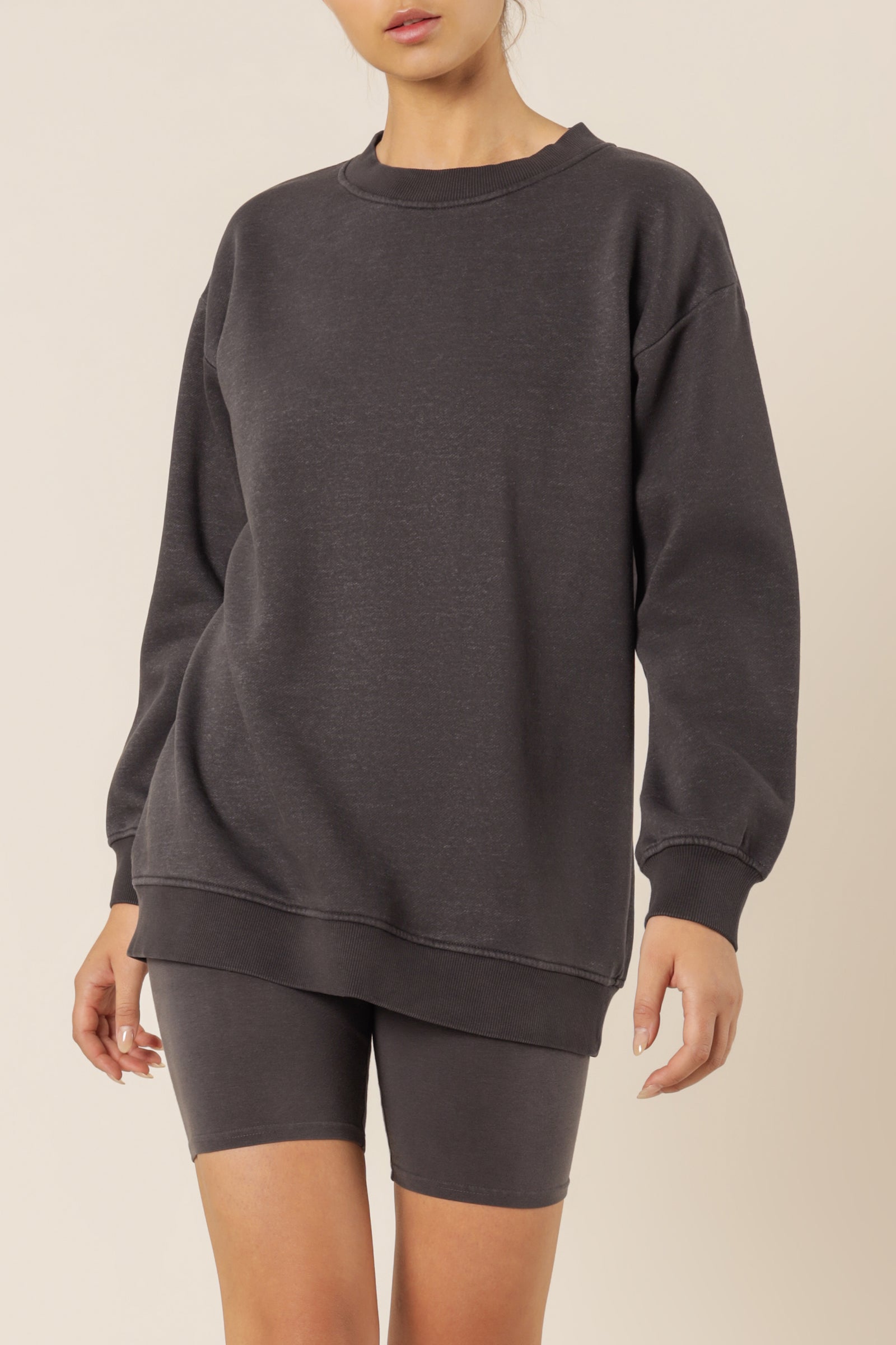 Nude Lucy Carter Classic Boyfriend Sweat Coal Top, Sweats 