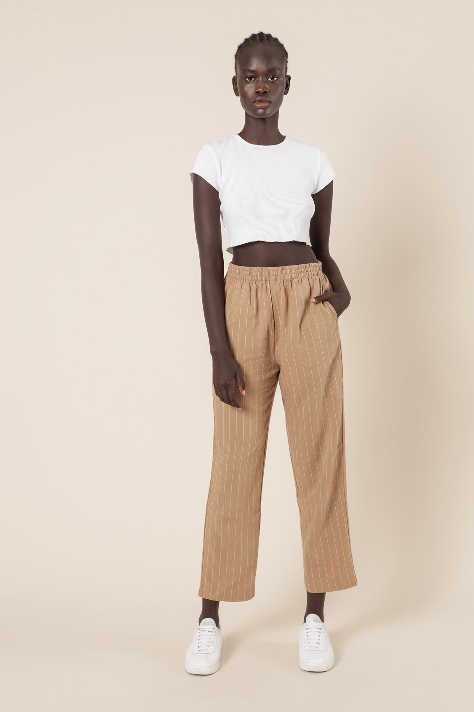 Brown store pinstripe pants