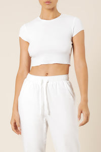 Nude Lucy cameron basic waffle tee white top