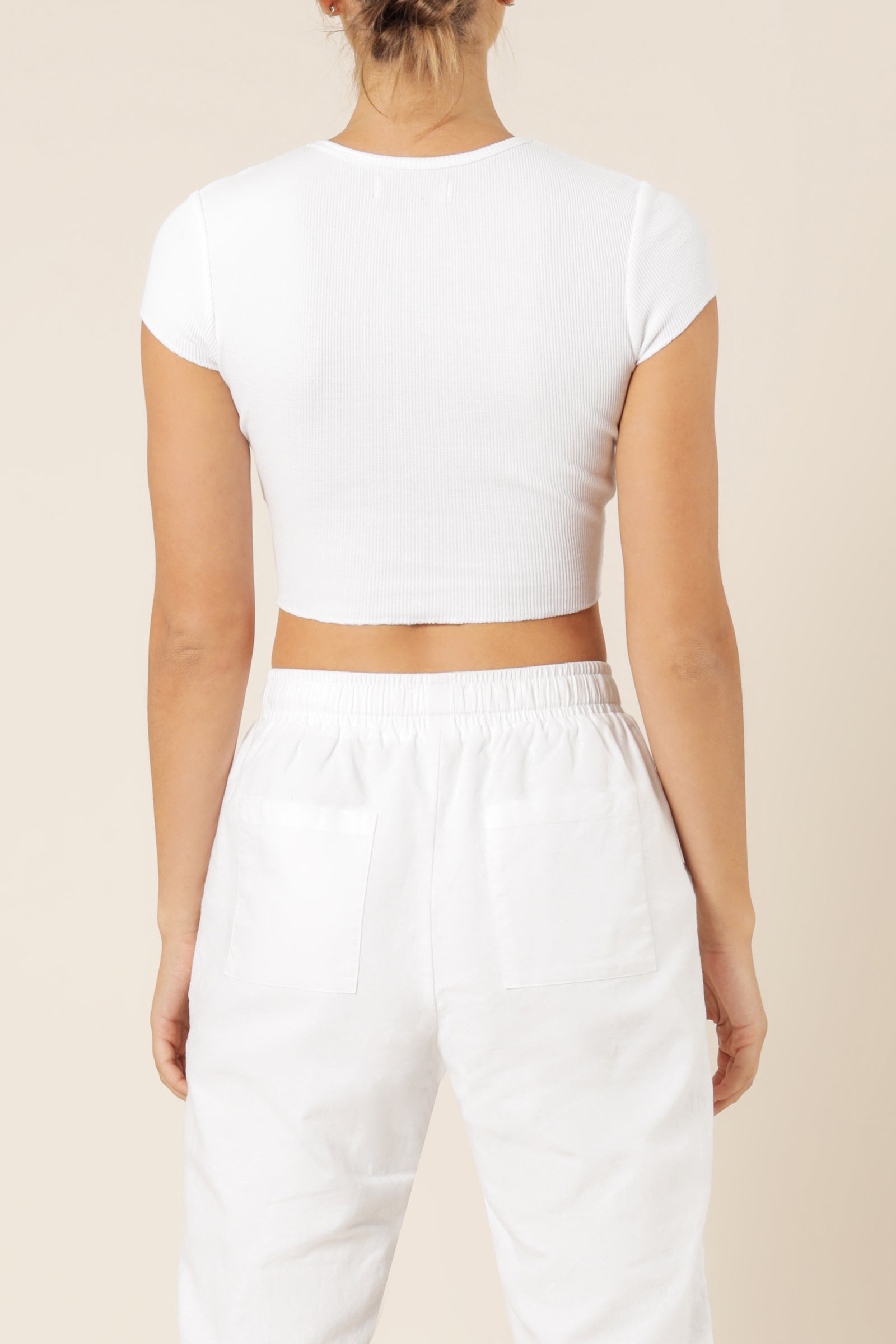 Nude Lucy Cameron Basic Waffle Tee White Top 