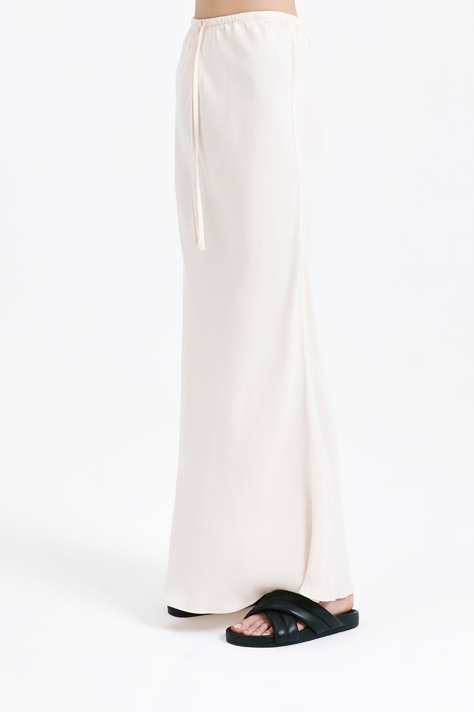 Nude Lucy Ari Cupro Skirt In White Cloud 