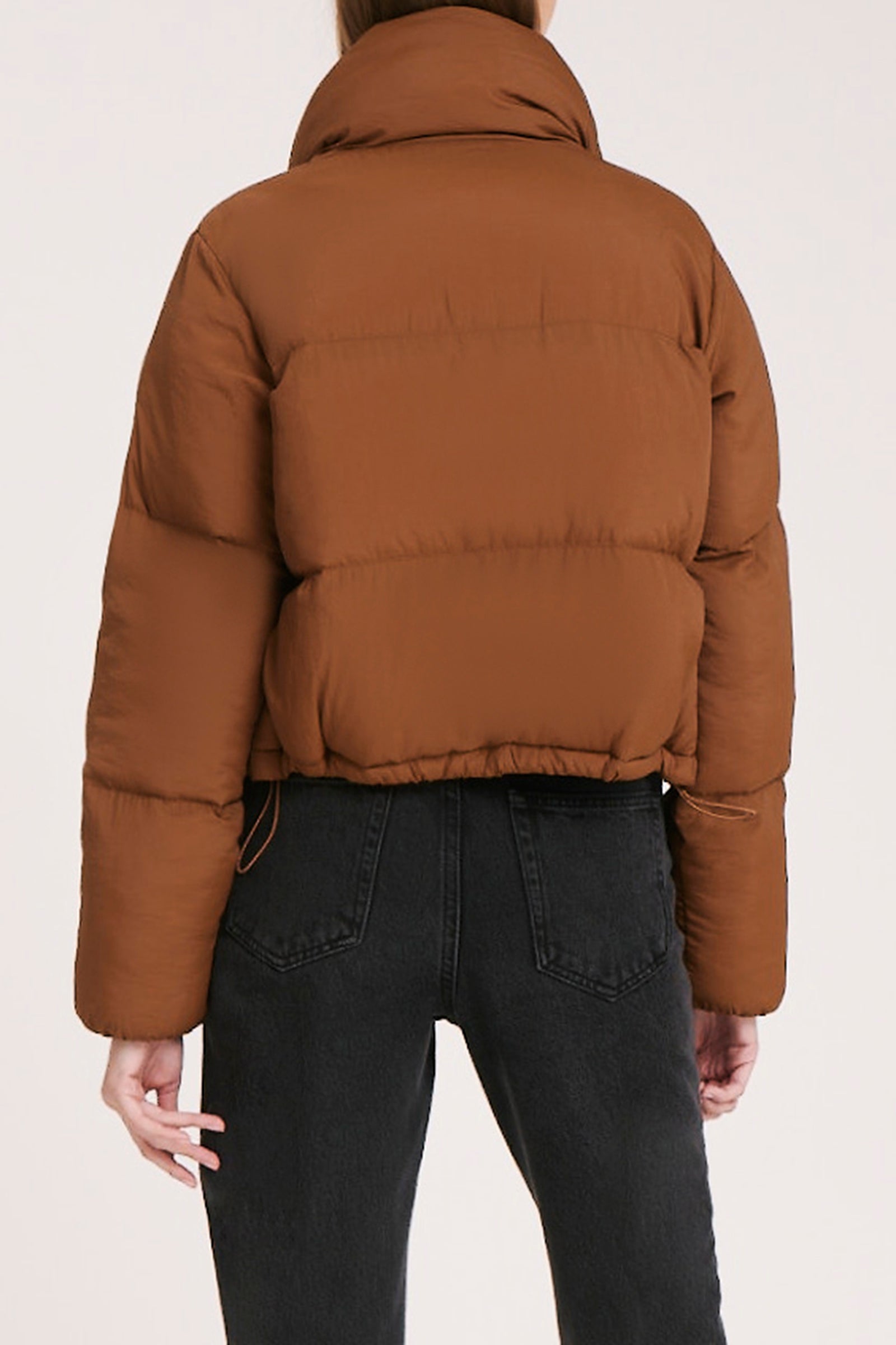 Red cropped puffer jacket on sale h&m