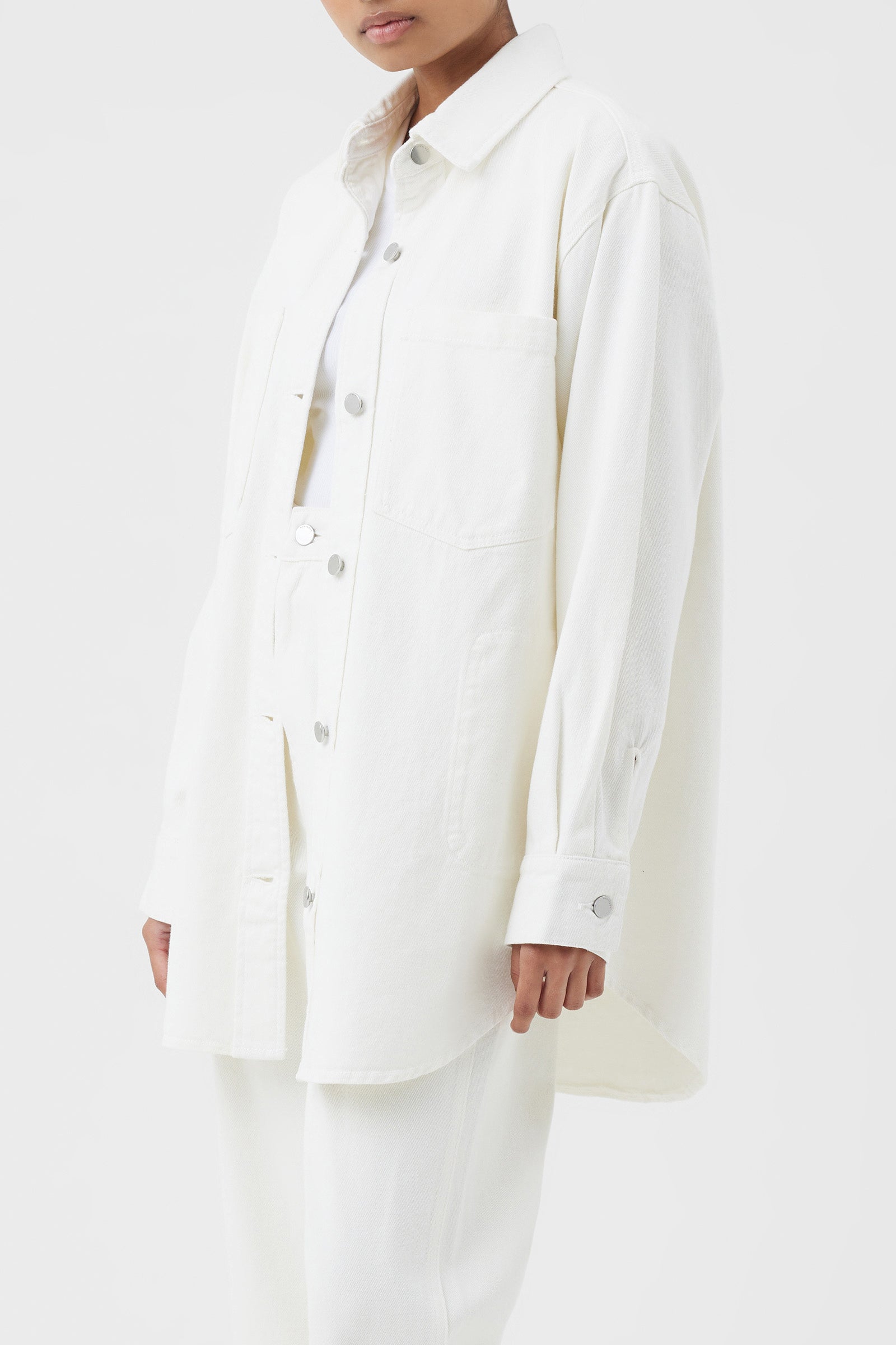 Nude Lucy Noa Denim Jacket In A White Salt Colour 