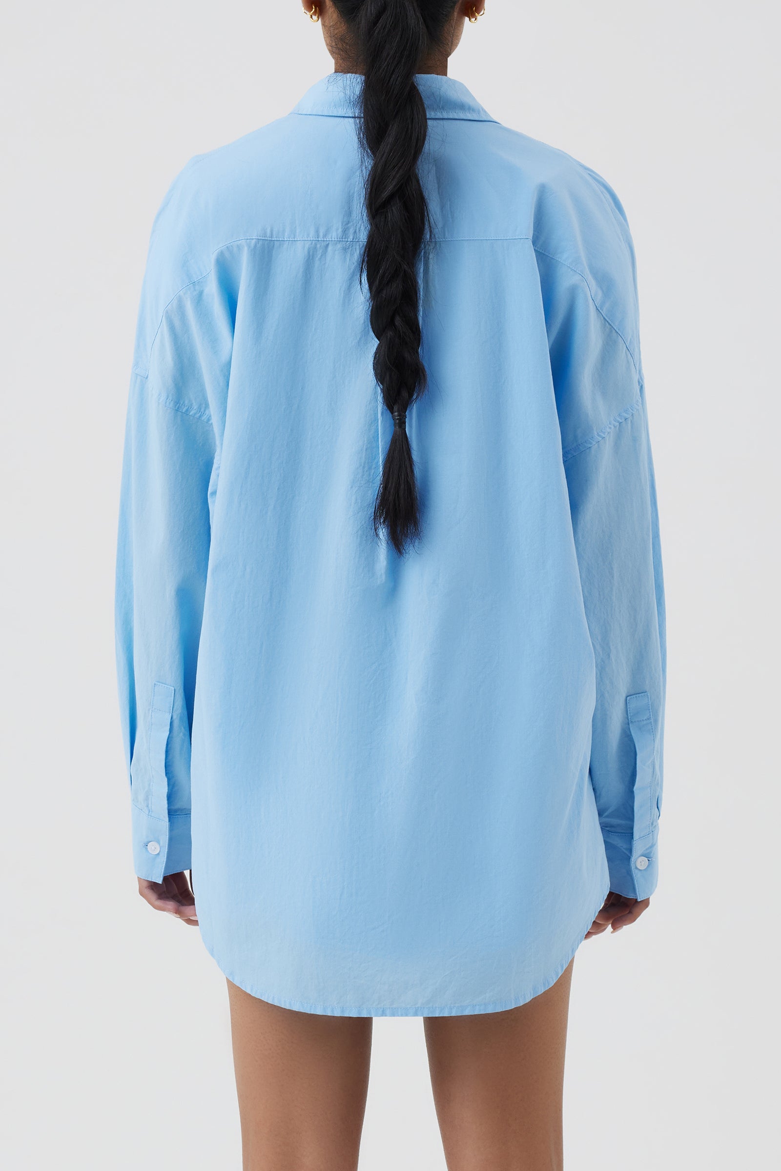 Nude Lucy Naya Washed Cotton Shirt In A Blue Horizon Colour 