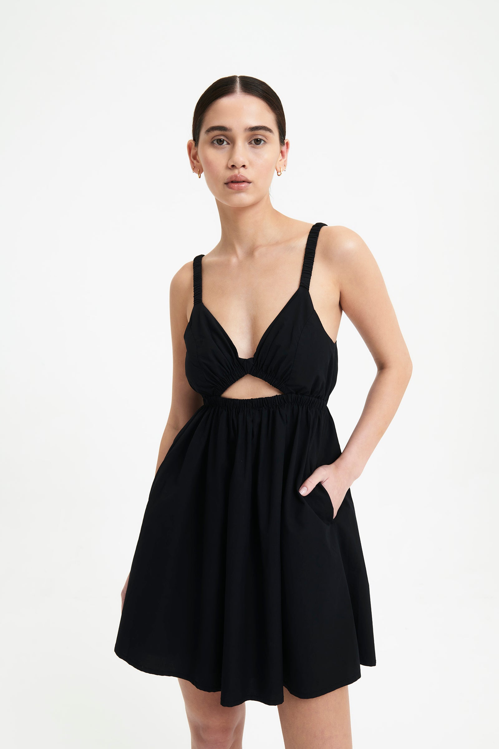 Nude Lucy Iman Mini Dress In Black 