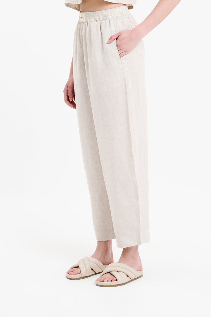 Shop Lounge Heritage Linen Pant in Natural | Nude Lucy