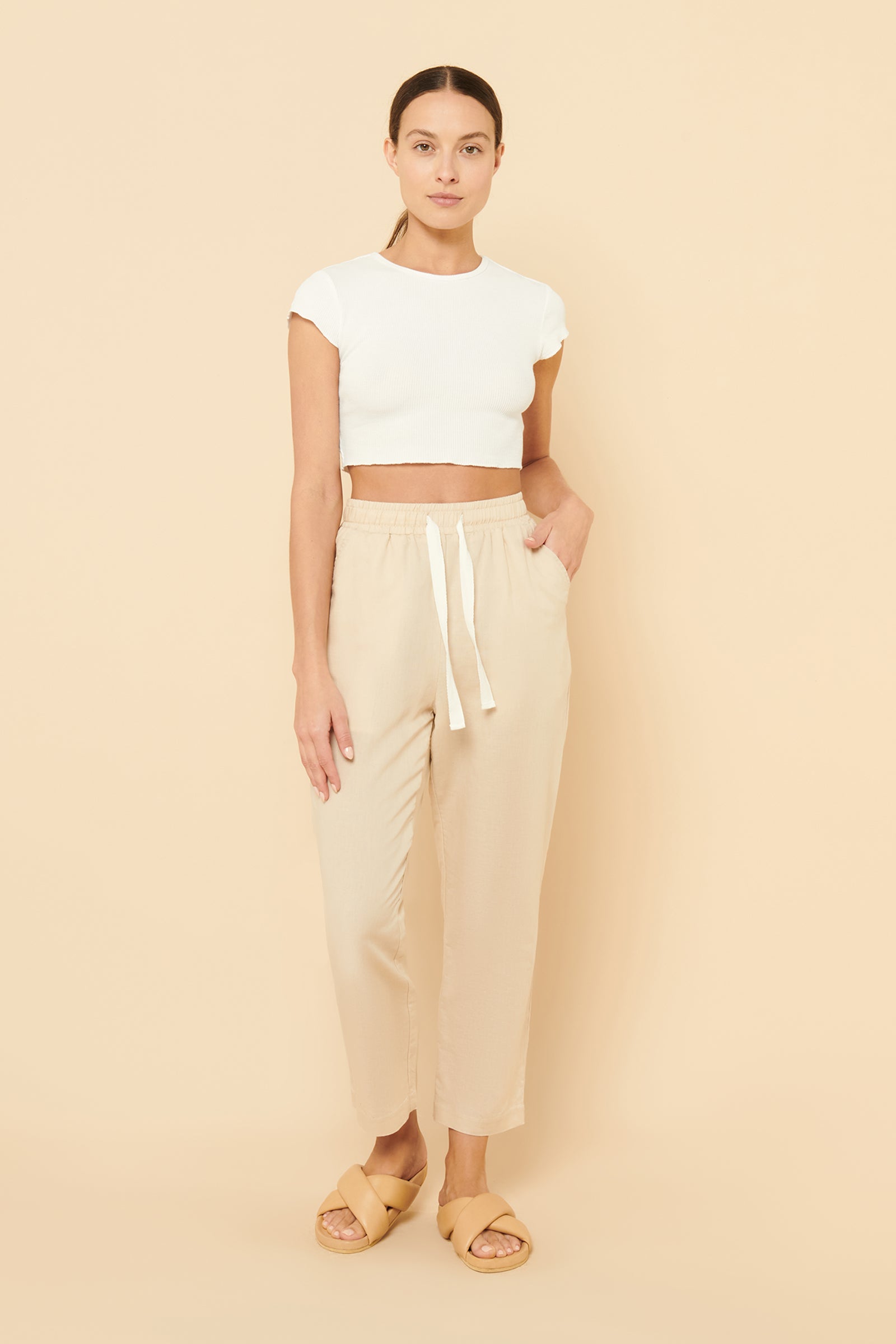 Sand hot sale linen pants