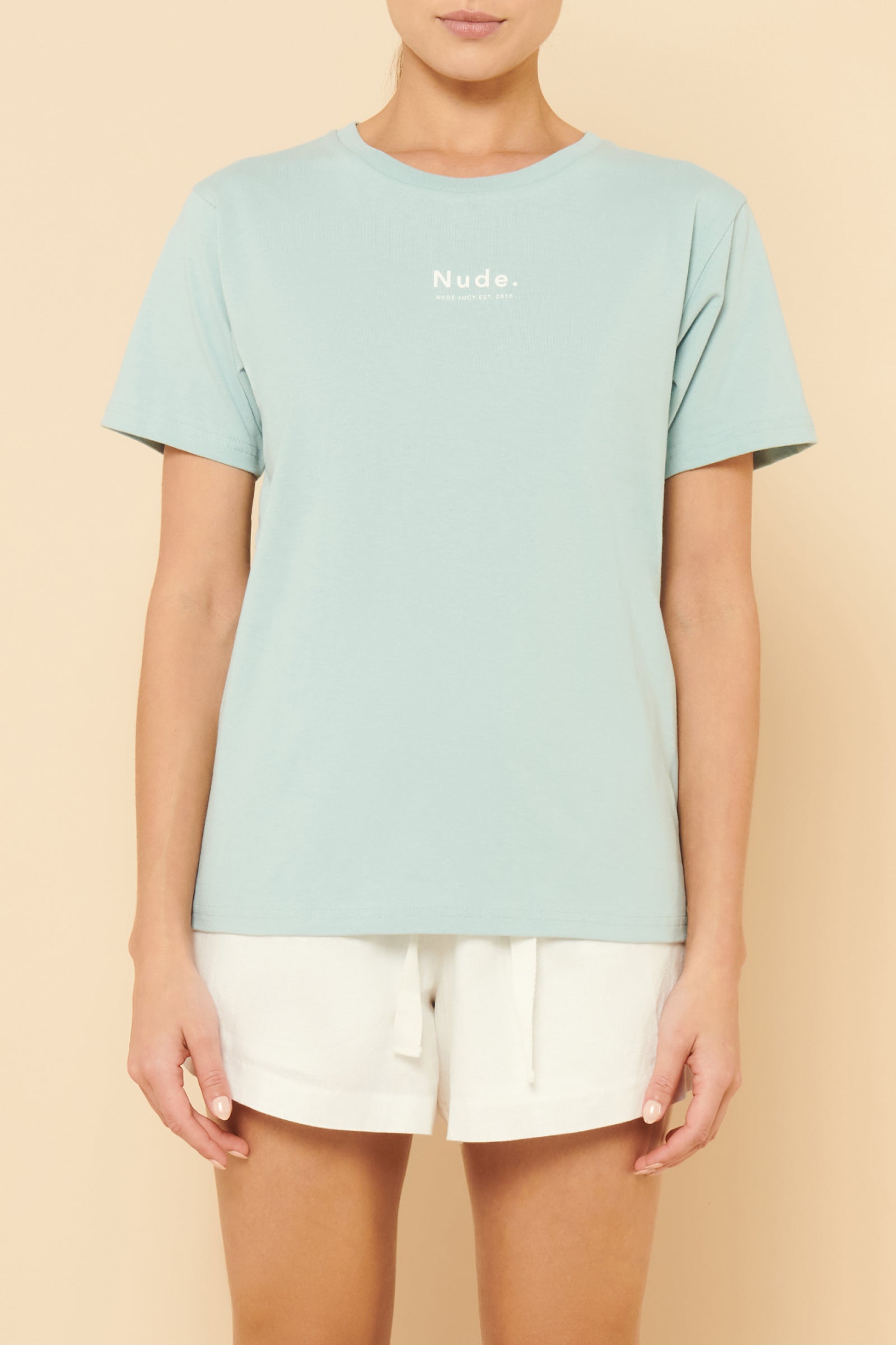 Nude Lucy Nude Organic Heritage Tee In A Blue Lagoon Colour 