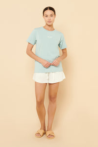 Nude Lucy Nude Organic Heritage Tee In a Blue Lagoon Colour
