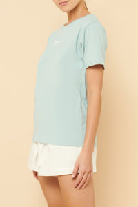 Nude Lucy Nude Organic Heritage Tee In a Blue Lagoon Colour