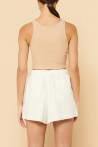 Nude Lucy Annie Waffle Tank in a Light Brown Latte Colour