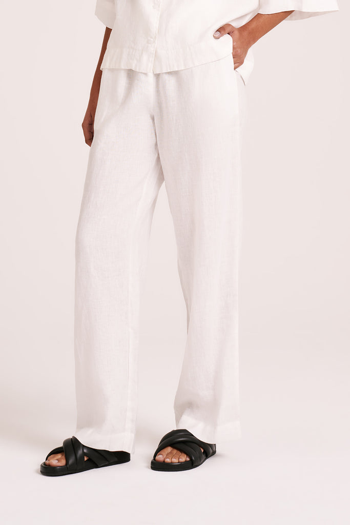 Shop Lounge Linen Pant in White | Nude Lucy
