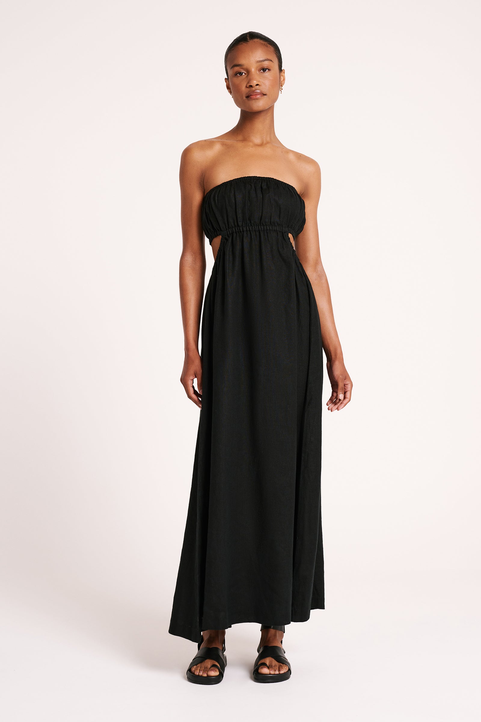 Shop Elio Maxi Dress in Black Nude Lucy